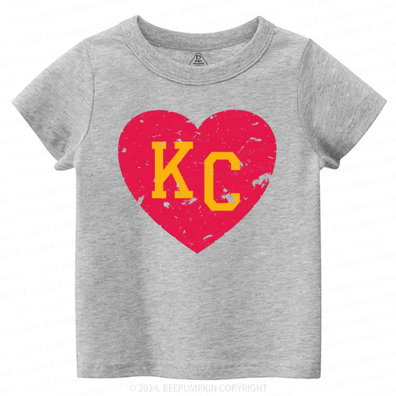 Color Love KC Football Toddler&Kids Tees Beepumpkin 