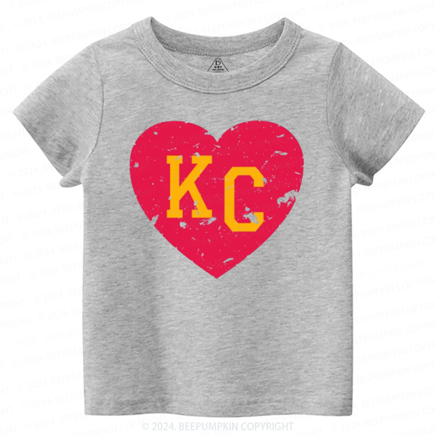 Color Love KC Football Toddler&Kids Tees Beepumpkin 