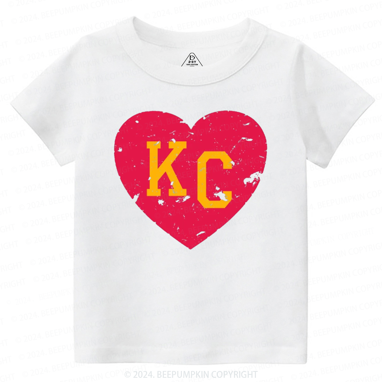 Color Love KC Football Toddler&Kids Tees Beepumpkin 