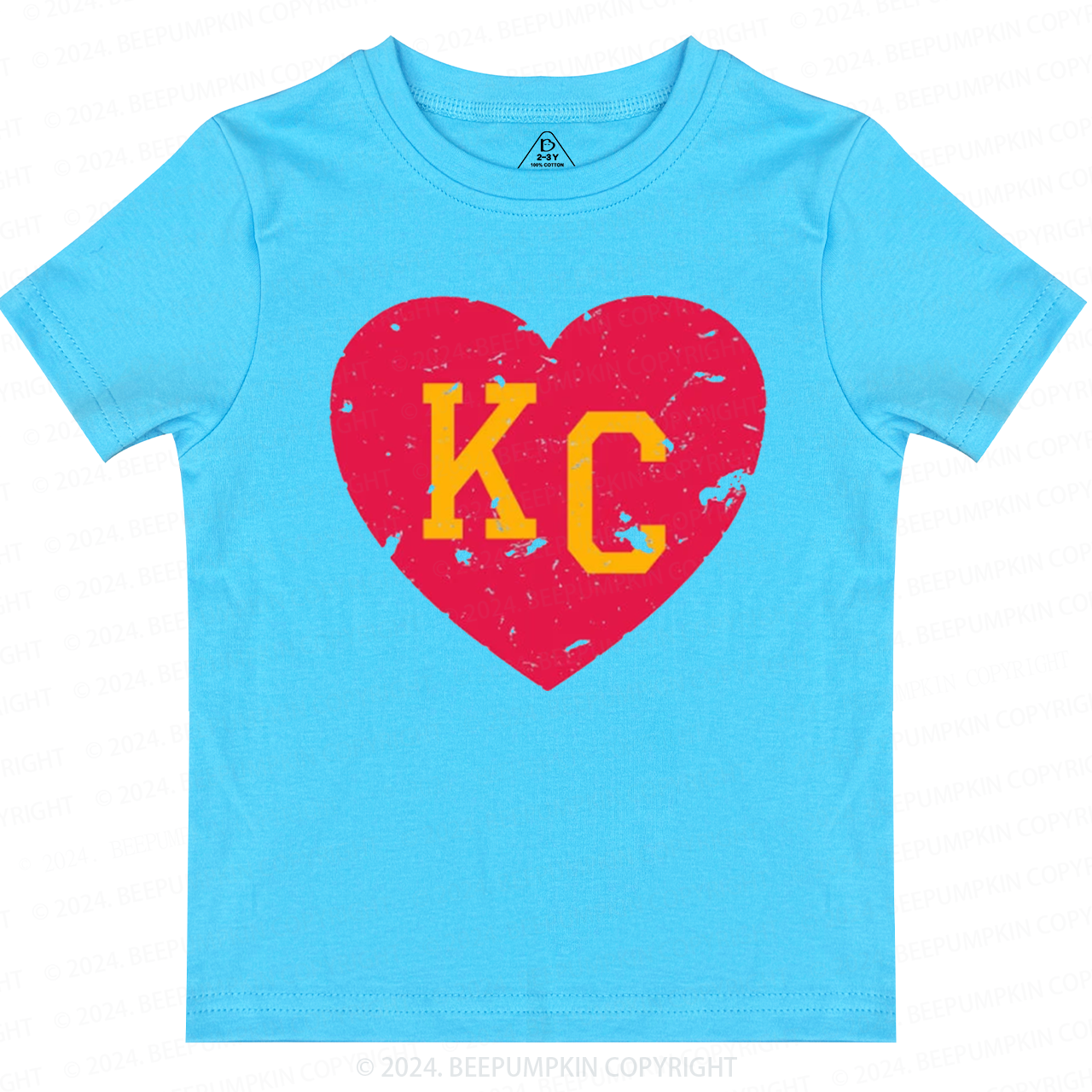 Color Love KC Football Toddler&Kids Tees Beepumpkin 