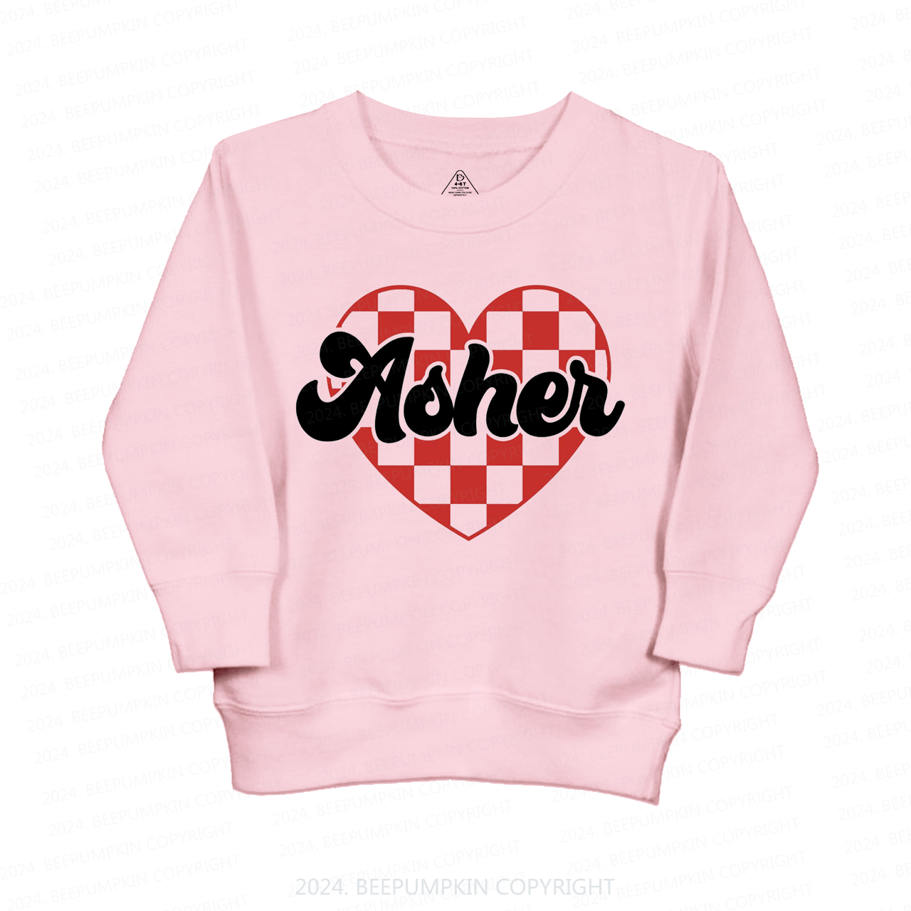 Personalized Heart Valentines Day Kids Sweatshirt