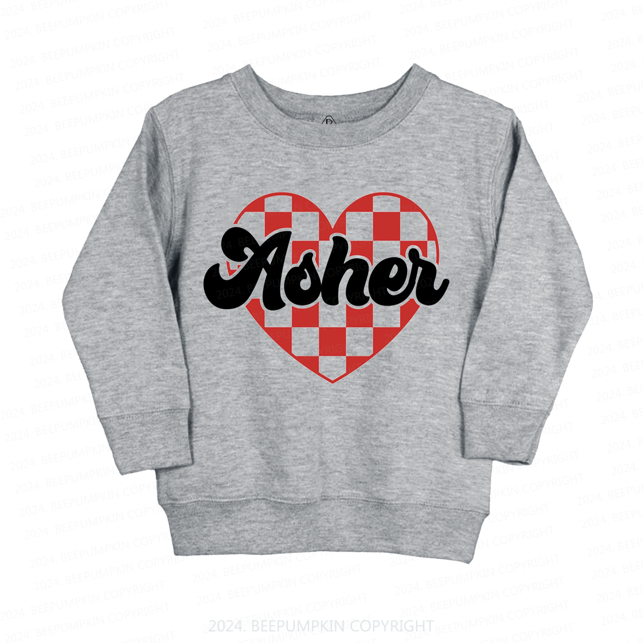 Personalized Heart Valentines Day Kids Sweatshirt