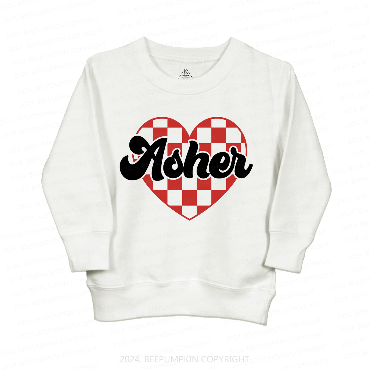 Personalized Heart Valentines Day Kids Sweatshirt