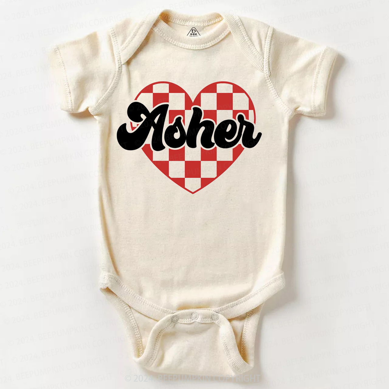 Personalized Heart Valentines Day Bodysuit For Baby