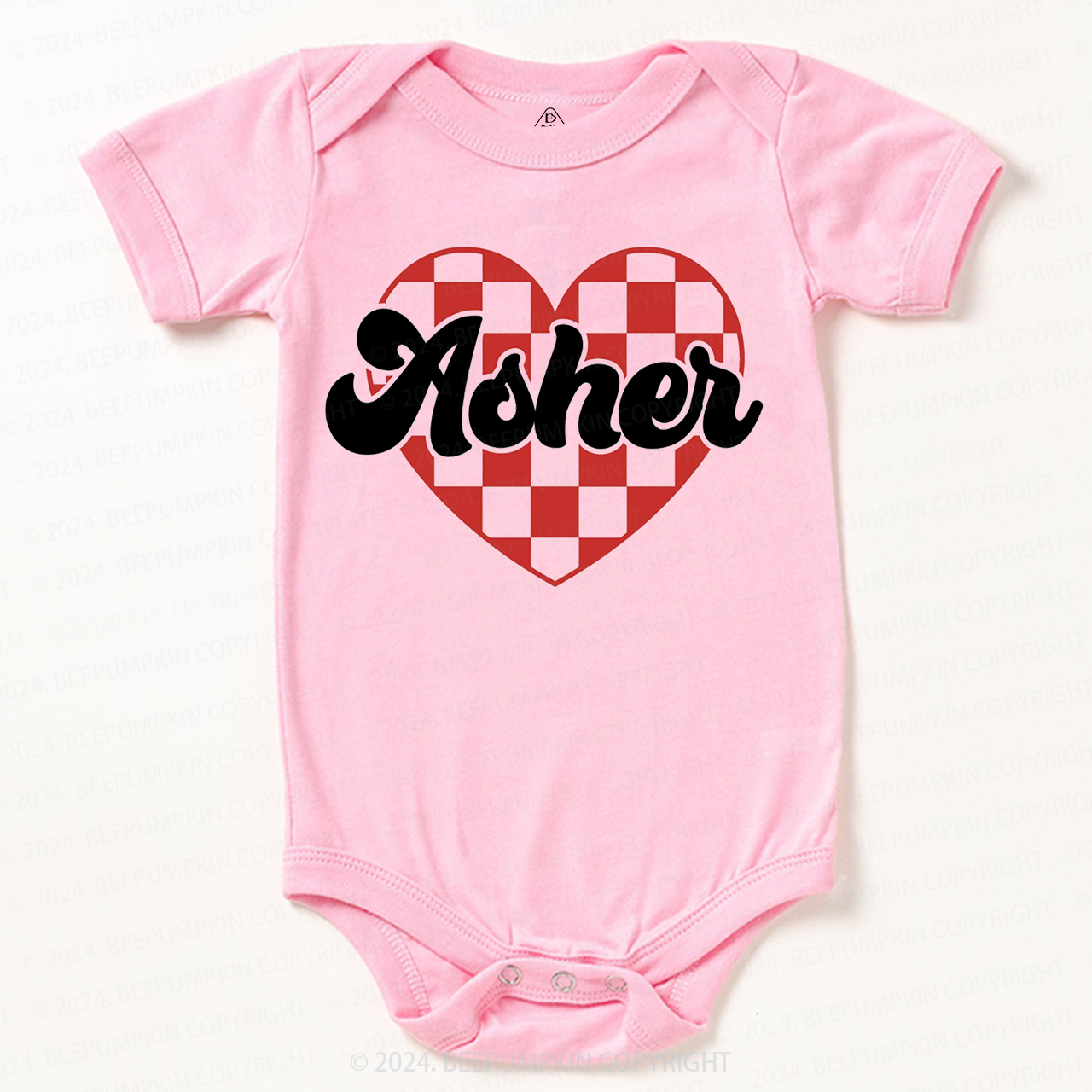 Personalized Heart Valentines Day Bodysuit For Baby