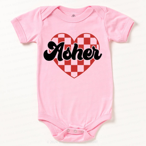 Image of Personalized Heart Valentines Day Bodysuit For Baby