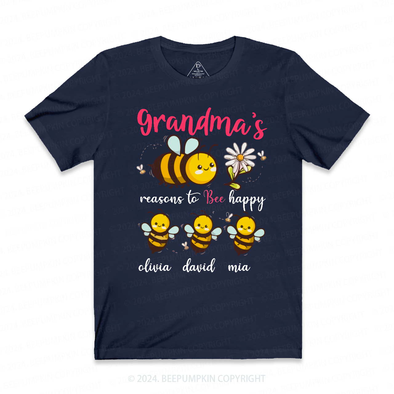 Personalized Granma Bee Family T-Shirts