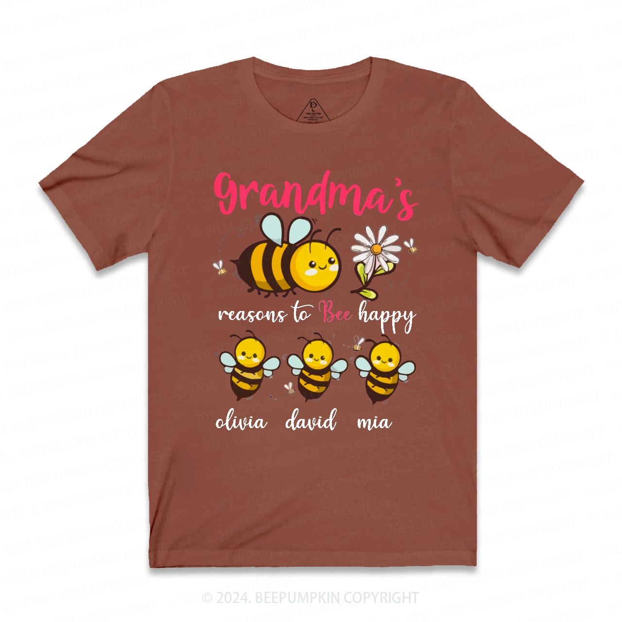Personalized Granma Bee Family T-Shirts
