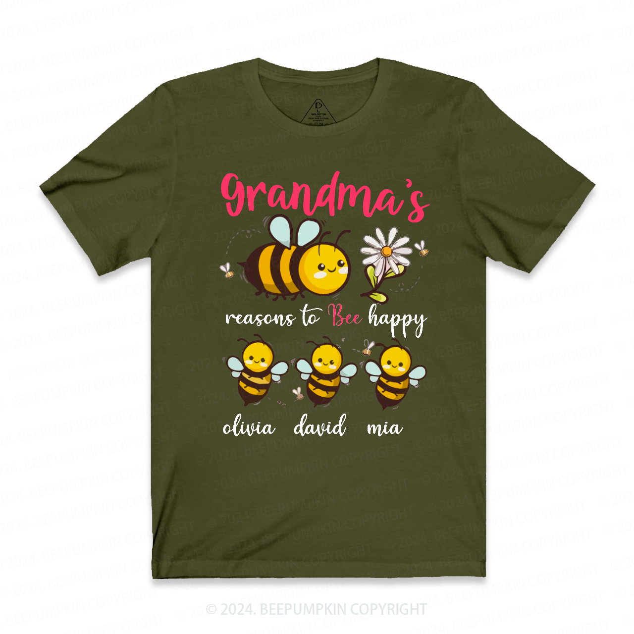 Personalized Granma Bee Family T-Shirts