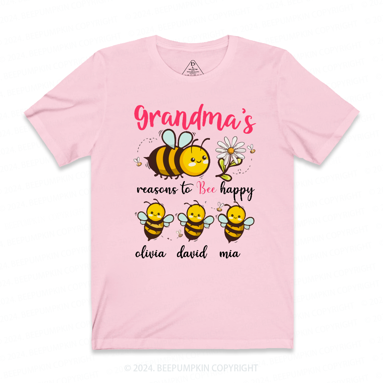 Personalized Granma Bee Family T-Shirts