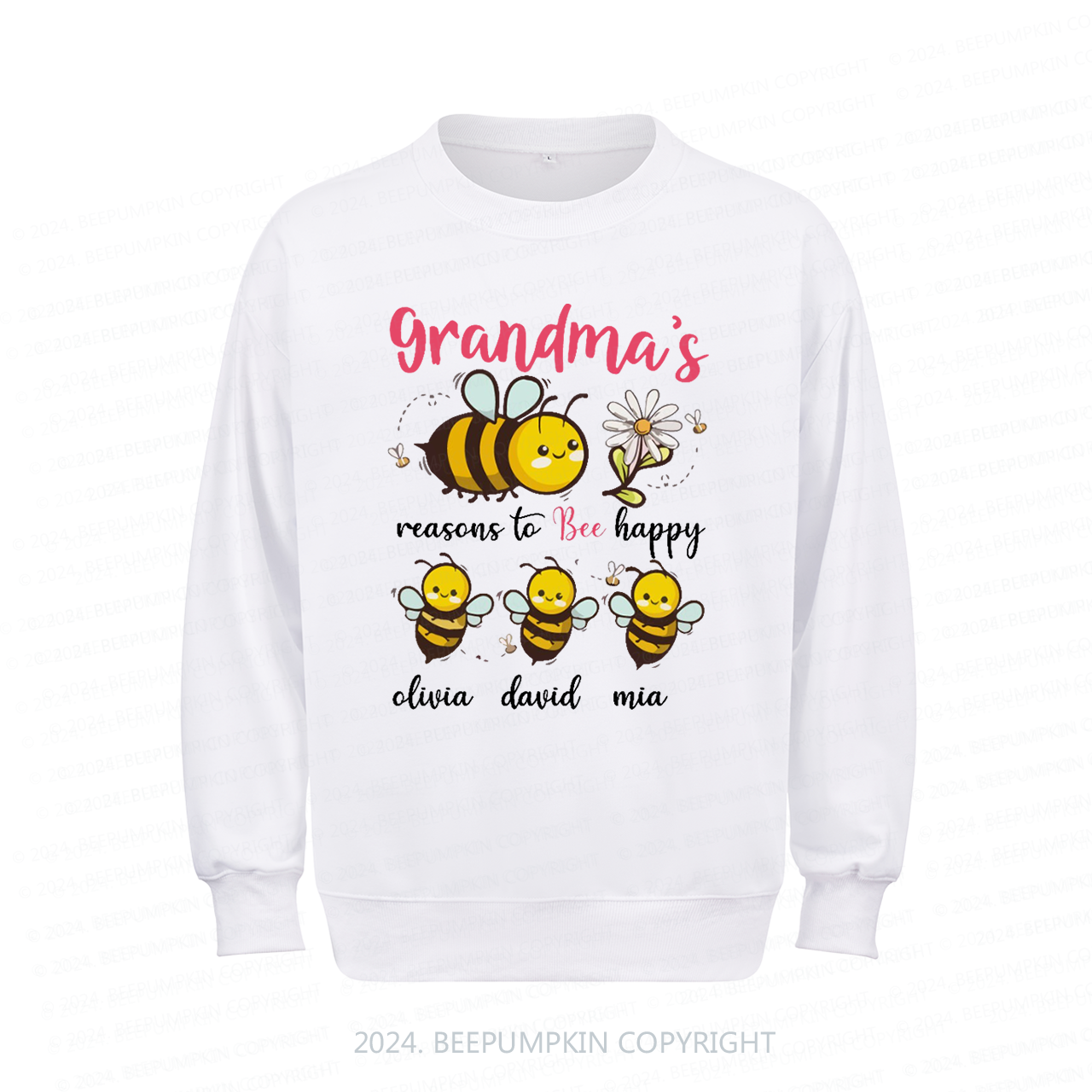 Personalized Grandma Bee Family Sweatshirt