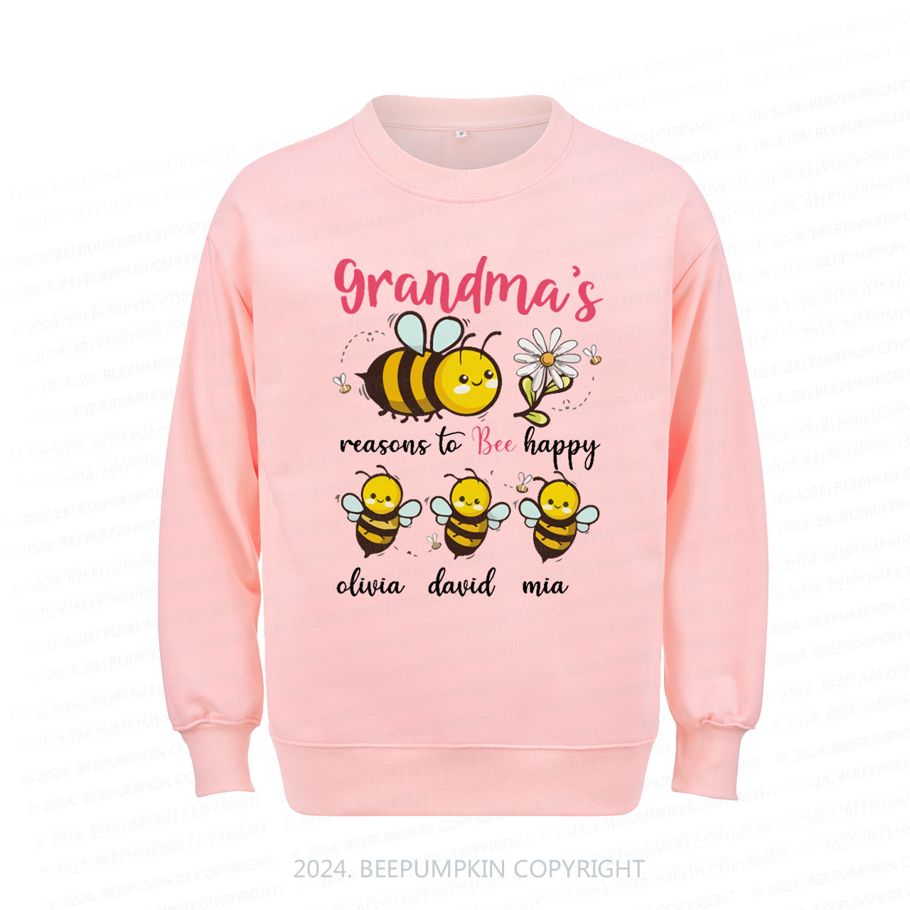Personalized Grandma Bee Family Sweatshirt