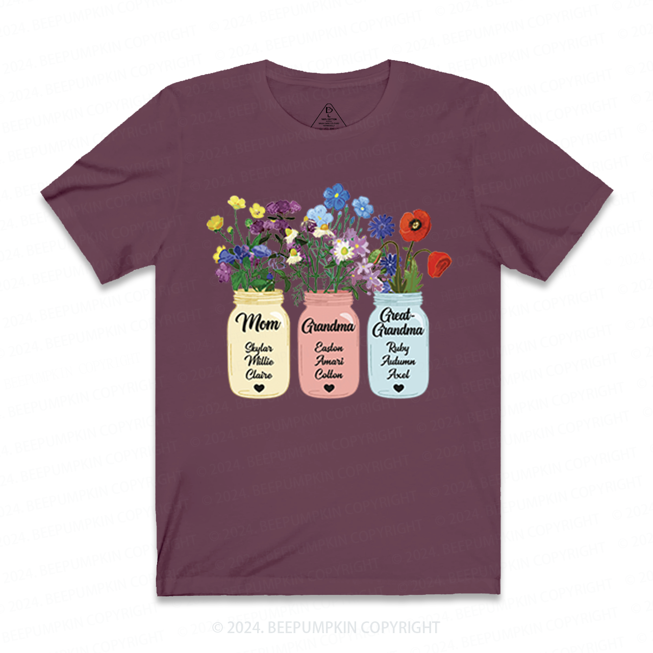 Personalized Grandma Flower T-Shirts