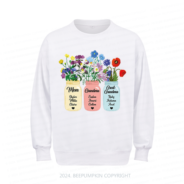 Personalized Grandma Flower Sweatshirt