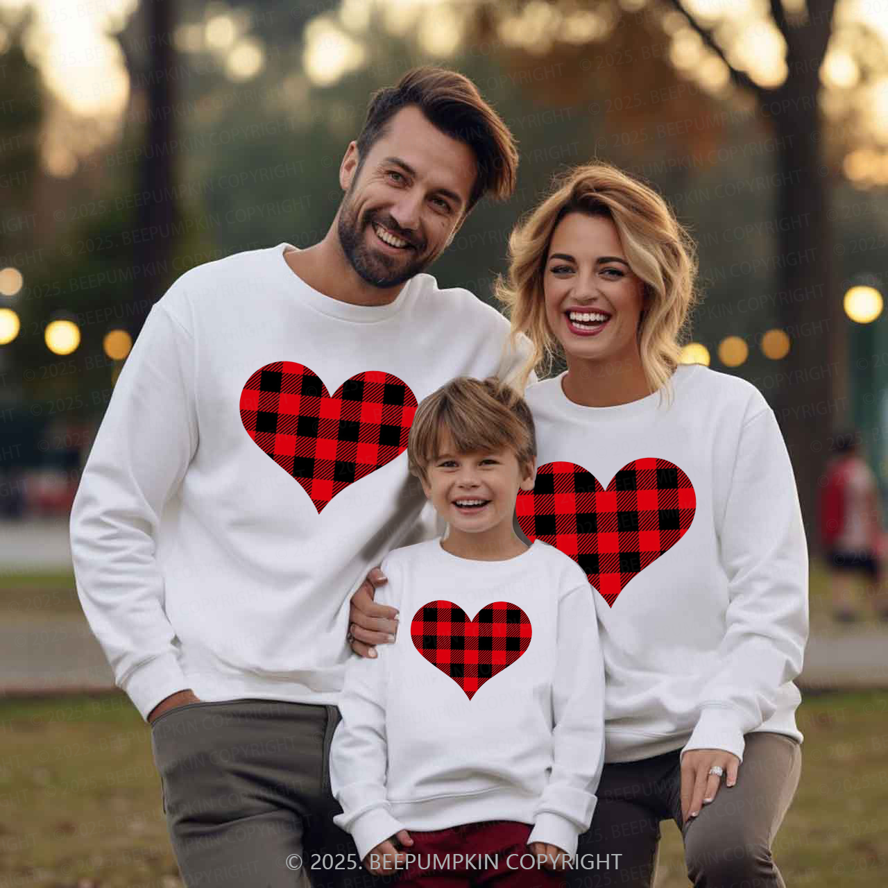 Buffalo Plaid Valentines Sweetheart Matching Sweatshirts