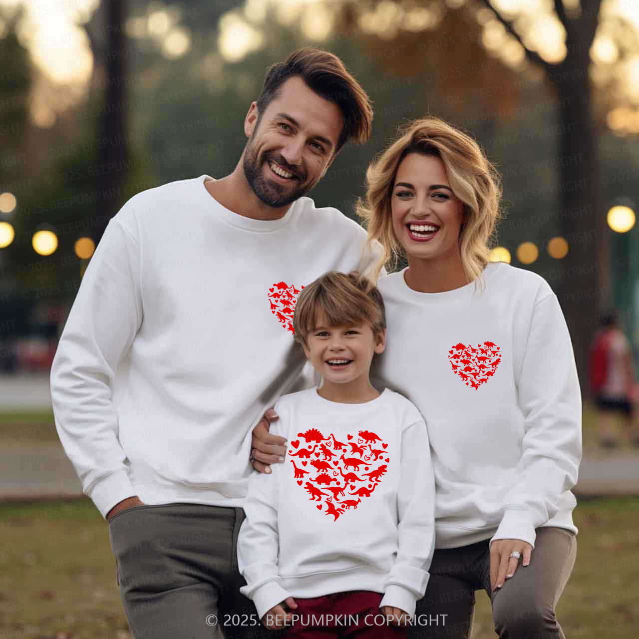 Love Dinosaurs Sweetheart Matching Sweatshirts
