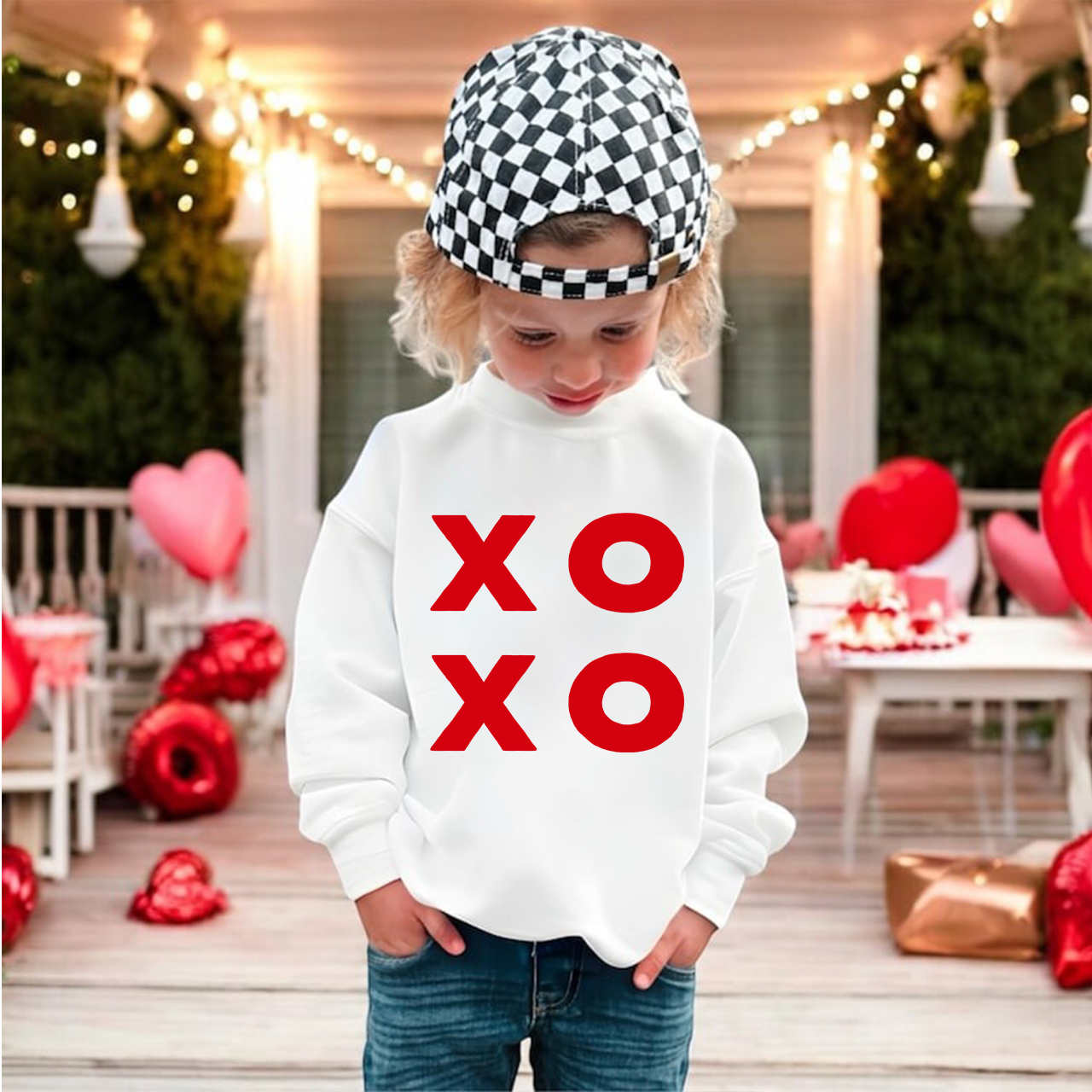 XOXO Valentines Day Kids Sweatshirt