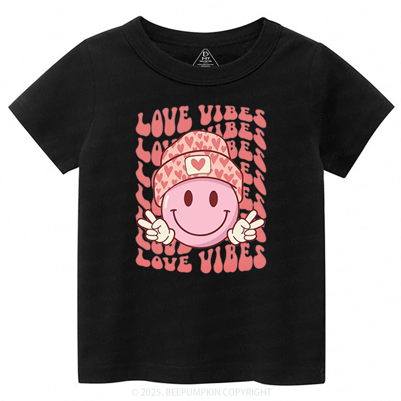 Love Vibes Valentines Day Toddler&Kids Tees Beepumpkin