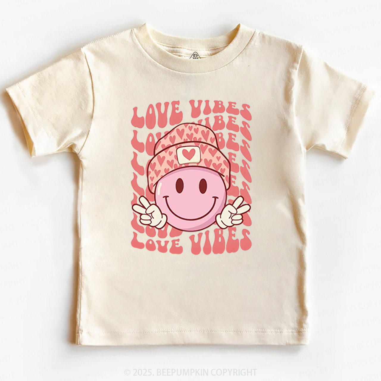 Love Vibes Valentines Day Toddler&Kids Tees Beepumpkin