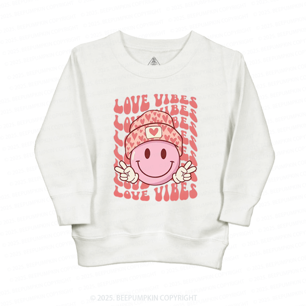 Love Vibes Valentines Day Kids Sweatshirt