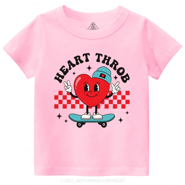 Heart Throb Valentines Day Toddler&Kids Tees Beepumpkin