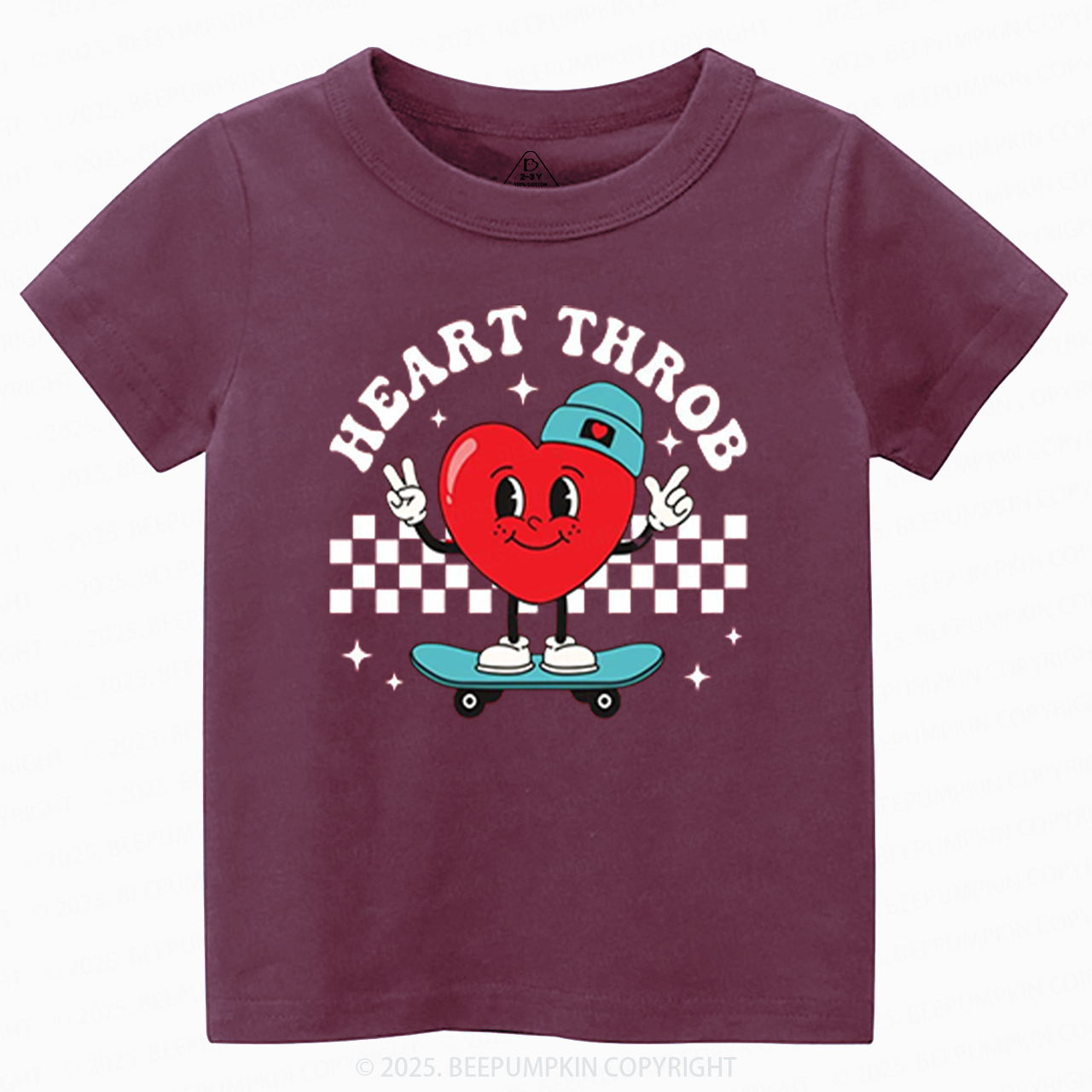 Heart Throb Valentines Day Toddler&Kids Tees Beepumpkin