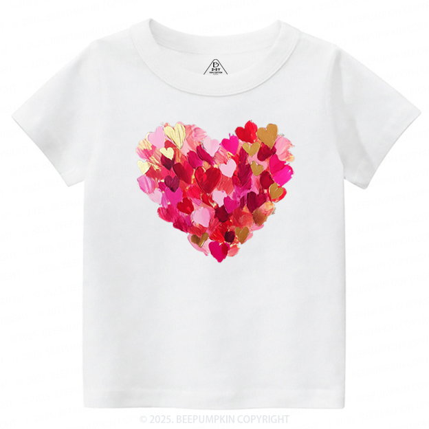 Brushstroke Heart Valentines Day Toddler&Kids Tees Beepumpkin