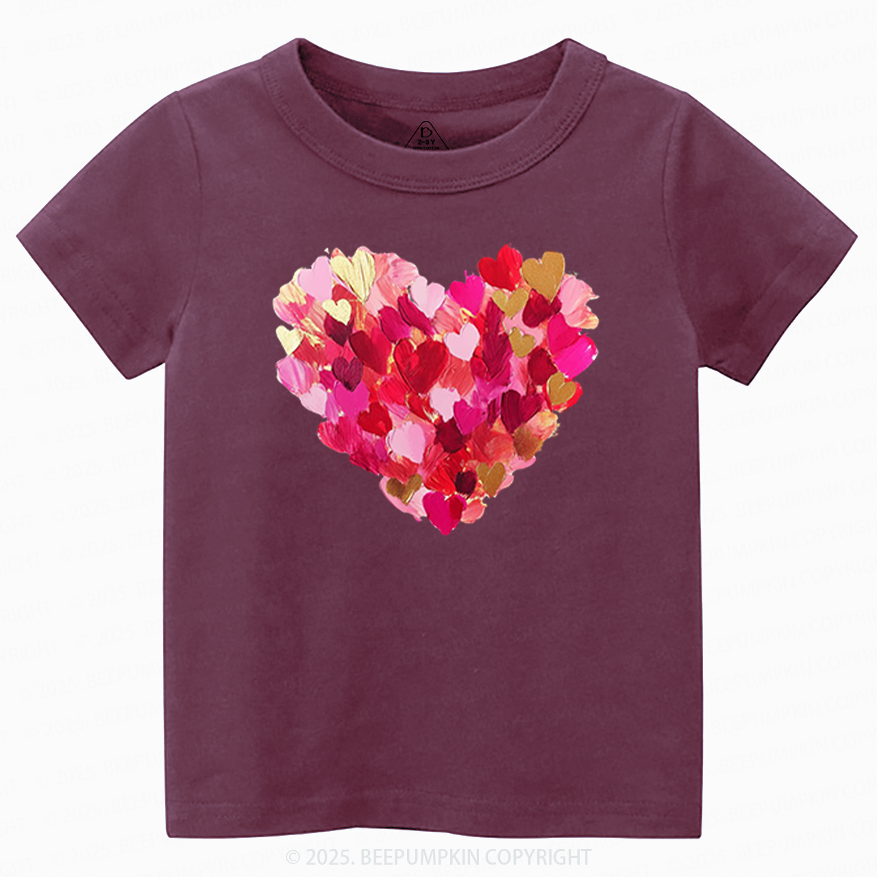 Brushstroke Heart Valentines Day Toddler&Kids Tees Beepumpkin