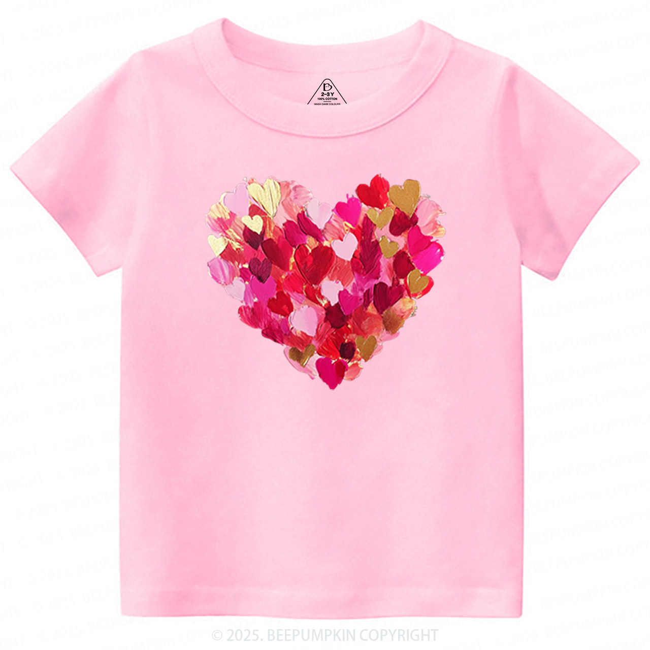 Brushstroke Heart Valentines Day Toddler&Kids Tees Beepumpkin
