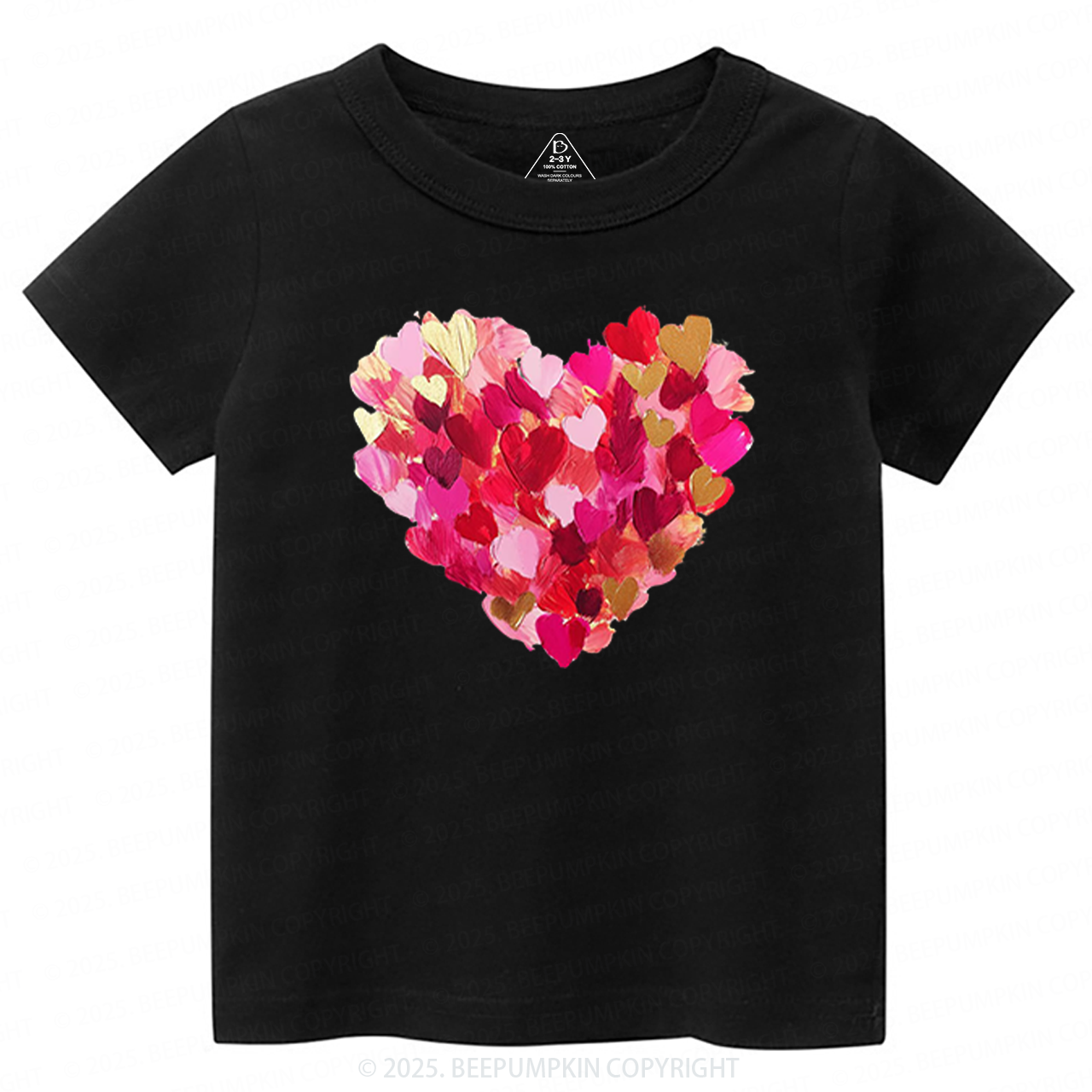 Brushstroke Heart Valentines Day Toddler&Kids Tees Beepumpkin