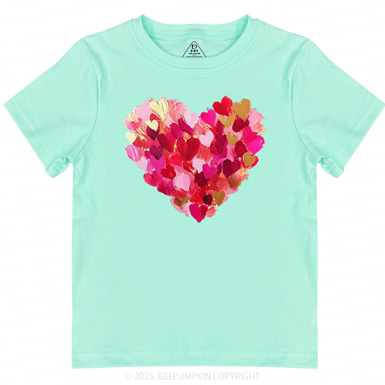 Brushstroke Heart Valentines Day Toddler&Kids Tees Beepumpkin