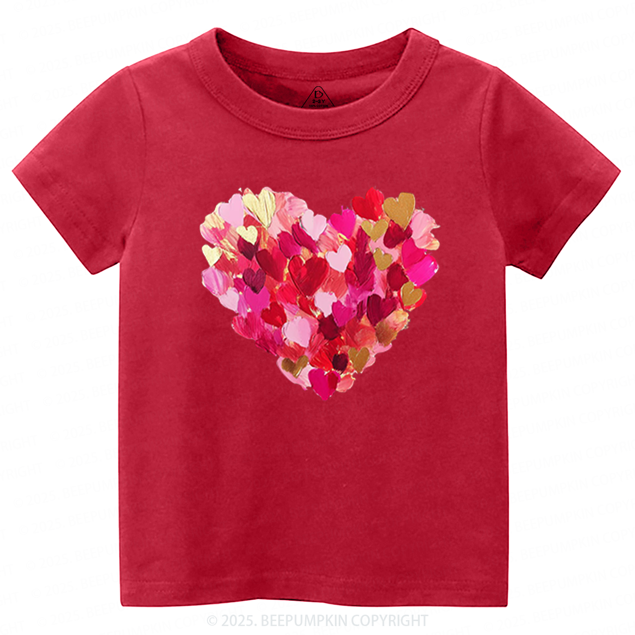 Brushstroke Heart Valentines Day Toddler&Kids Tees Beepumpkin