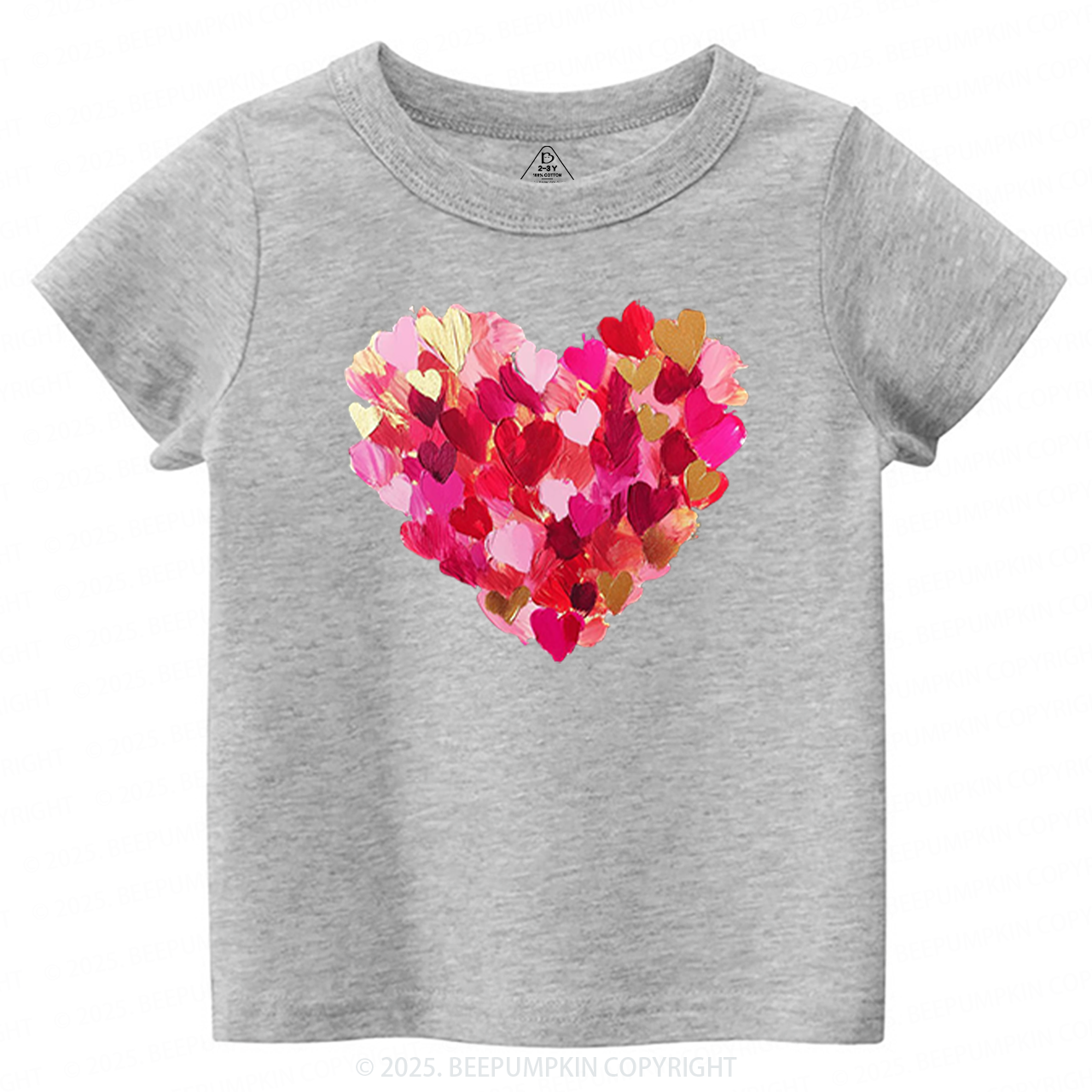 Brushstroke Heart Valentines Day Toddler&Kids Tees Beepumpkin