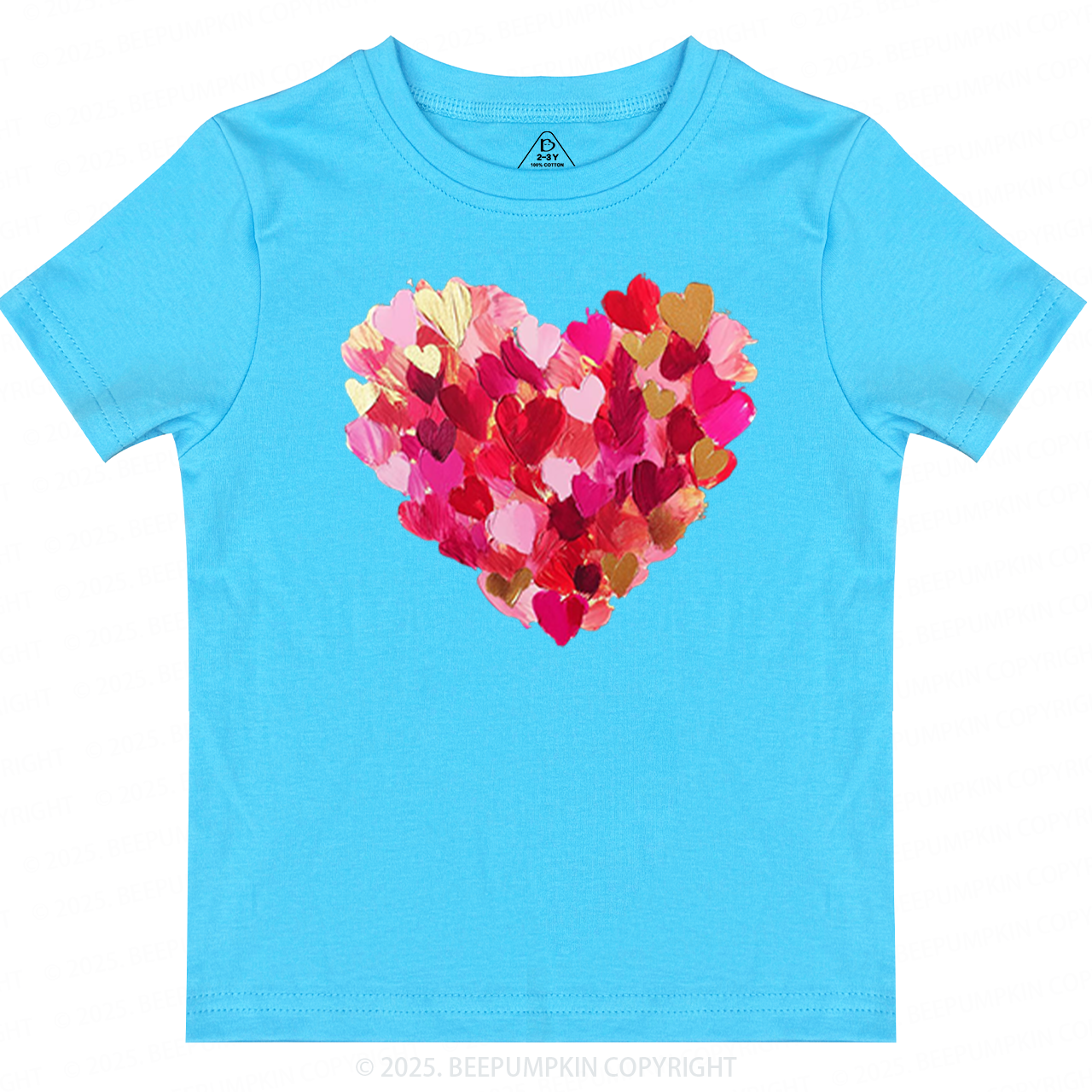 Brushstroke Heart Valentines Day Toddler&Kids Tees Beepumpkin