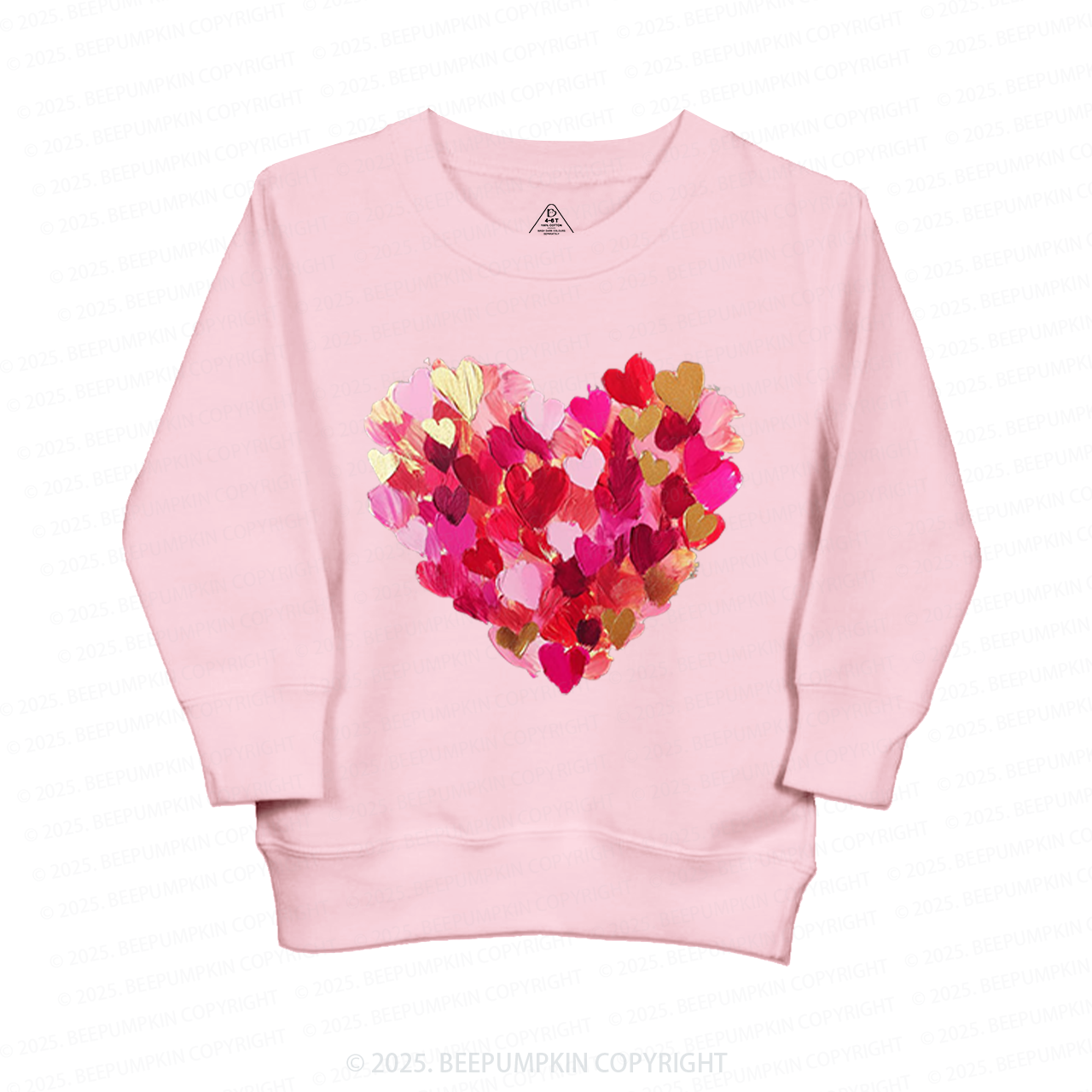 Brushstroke Heart Valentines Day Kids Sweatshirt