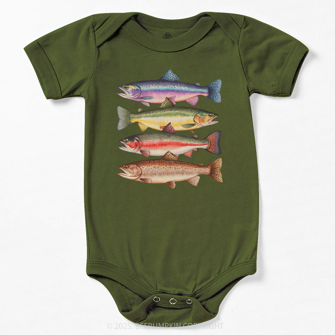Abstract Colorful Trout In A Row Bodysuit Beepumpkin