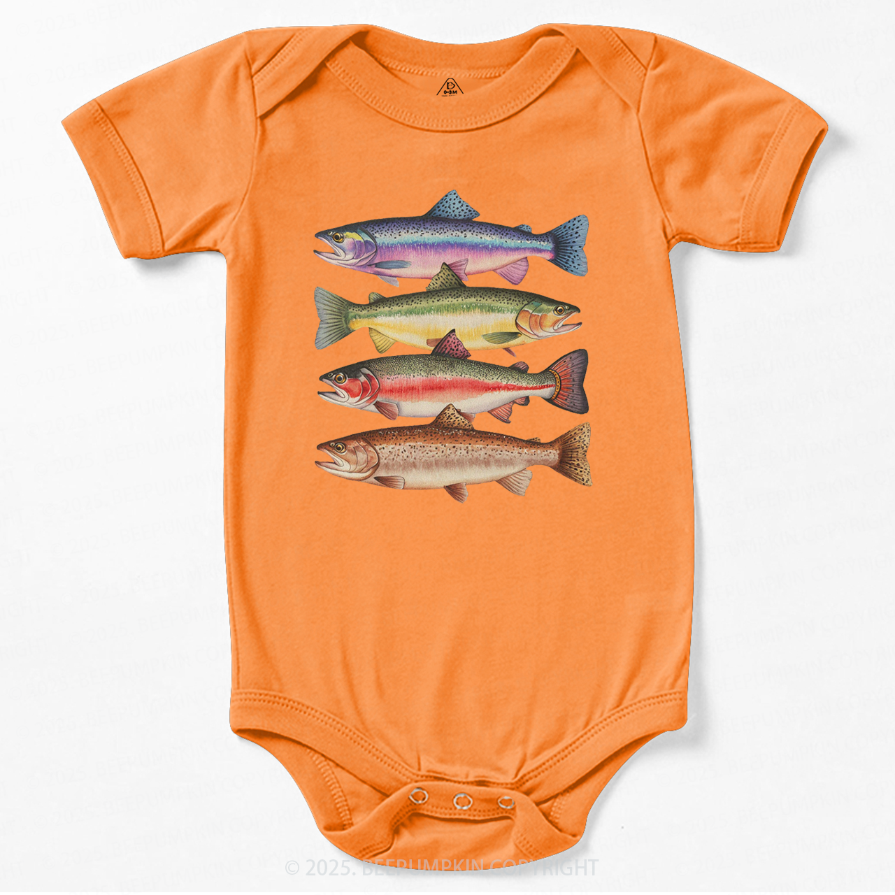 Abstract Colorful Trout In A Row Bodysuit Beepumpkin