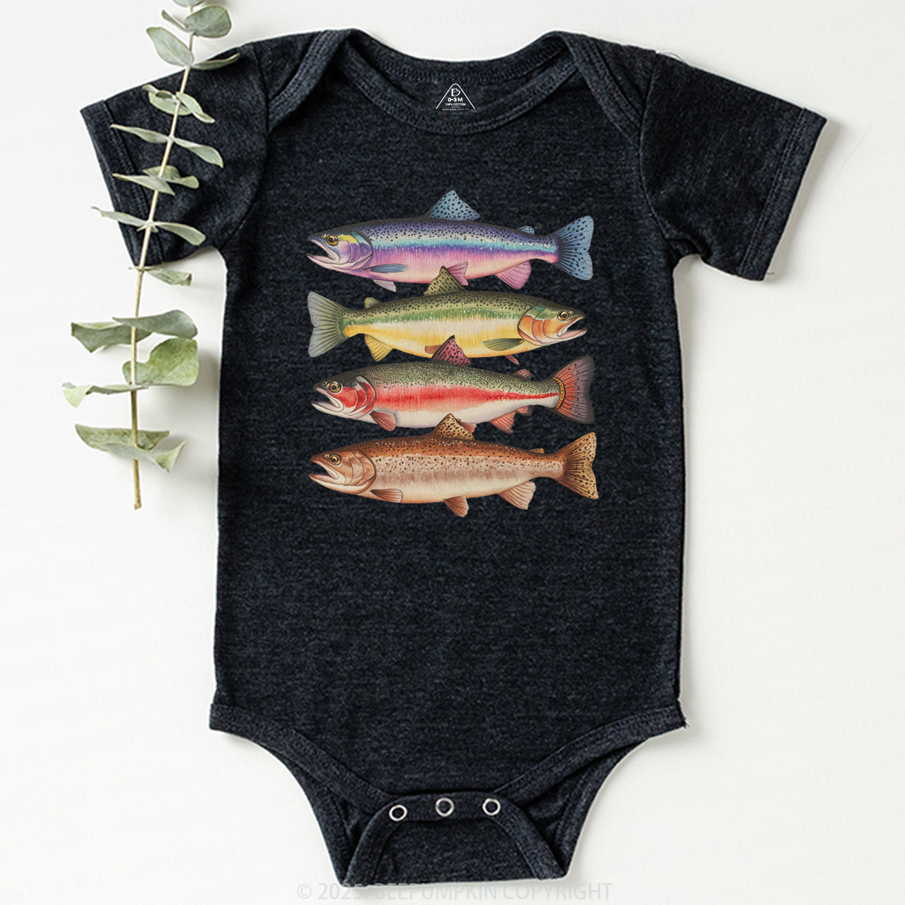Abstract Colorful Trout In A Row Bodysuit Beepumpkin