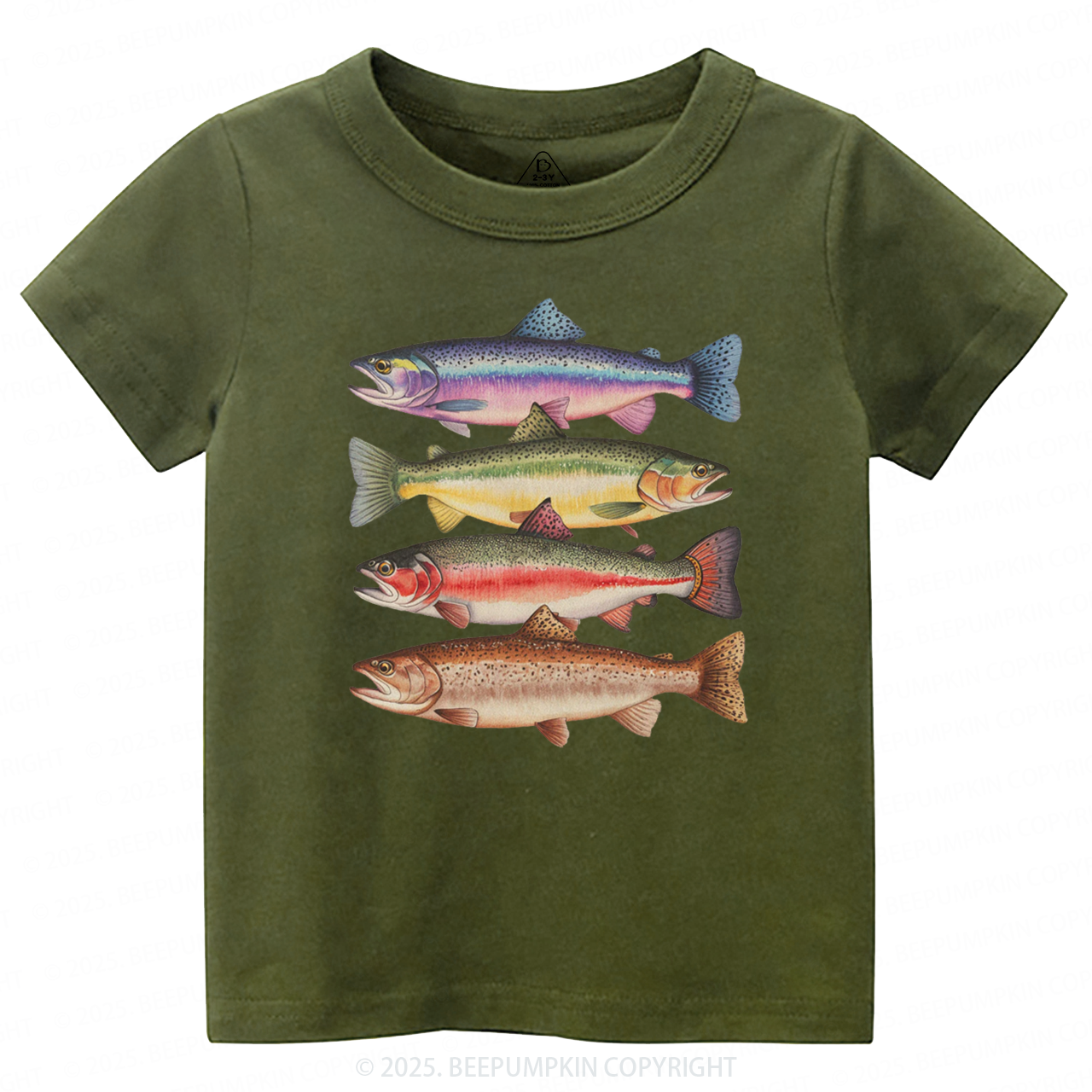 Abstract Colorful Trout In A Row Toddler&Kid's Tees Beepumpkin