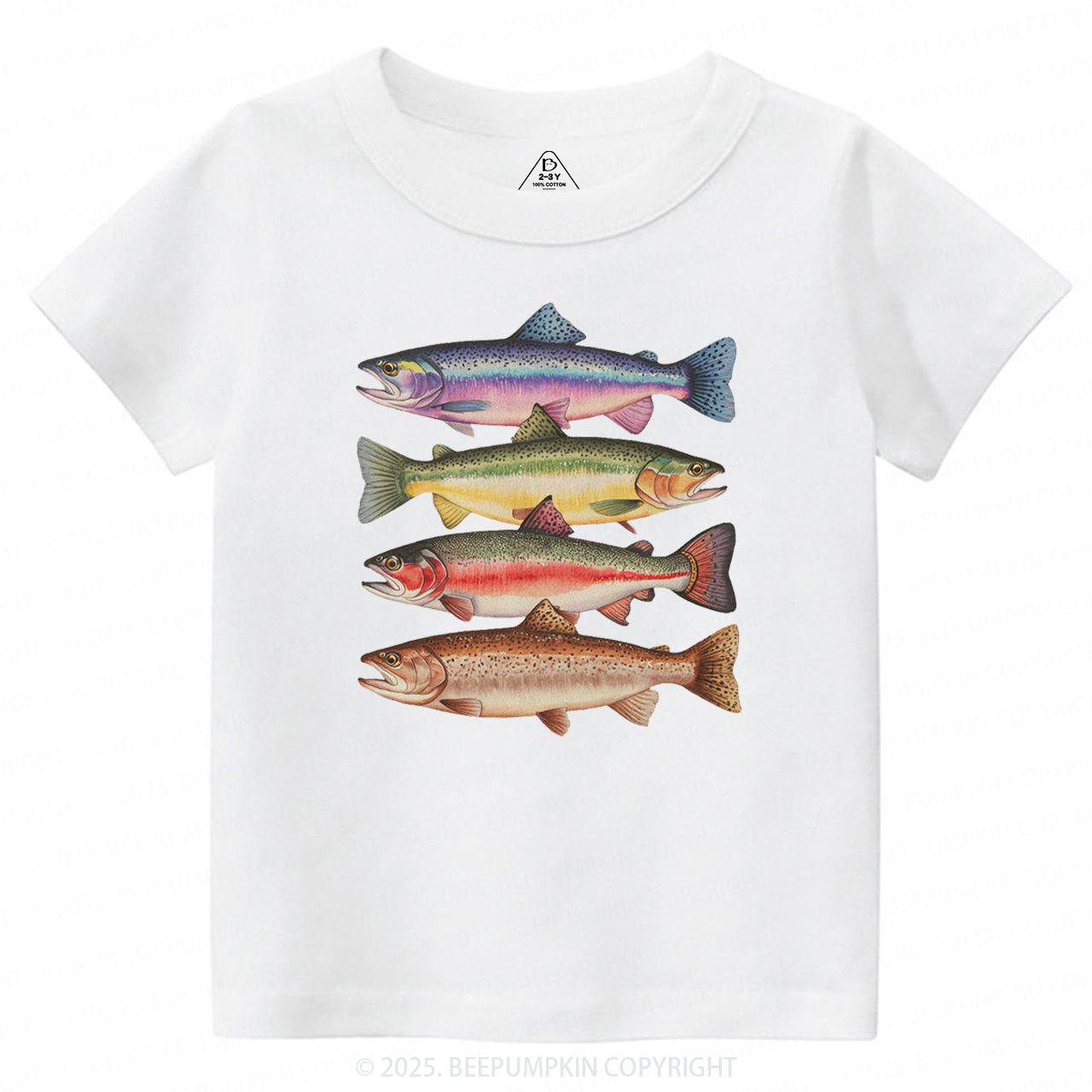 Abstract Colorful Trout In A Row Toddler&Kid's Tees Beepumpkin