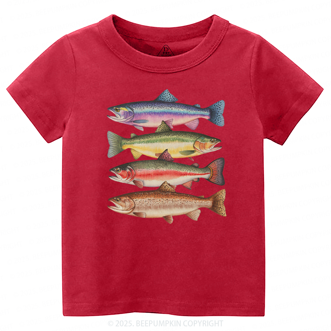 Abstract Colorful Trout In A Row Toddler&Kid's Tees Beepumpkin