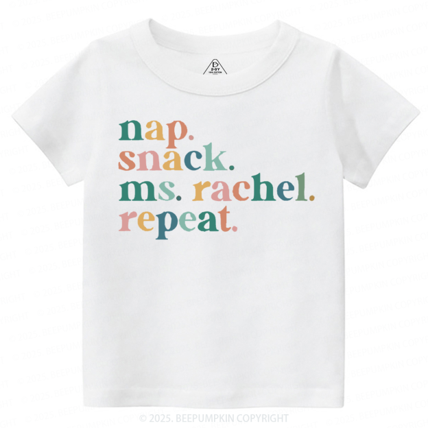 Nap Snack Ms. Rachel Repeat Toddler&Kid's Tees Beepumpkin