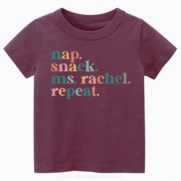 Nap Snack Ms. Rachel Repeat Toddler&Kid's Tees Beepumpkin