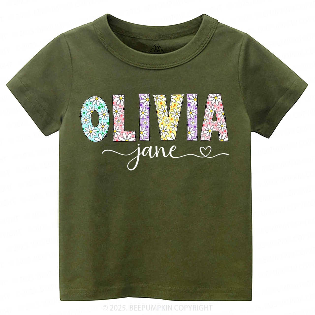 Personalized Name With Daisies Toddler&Kid's Tees Beepumpkin