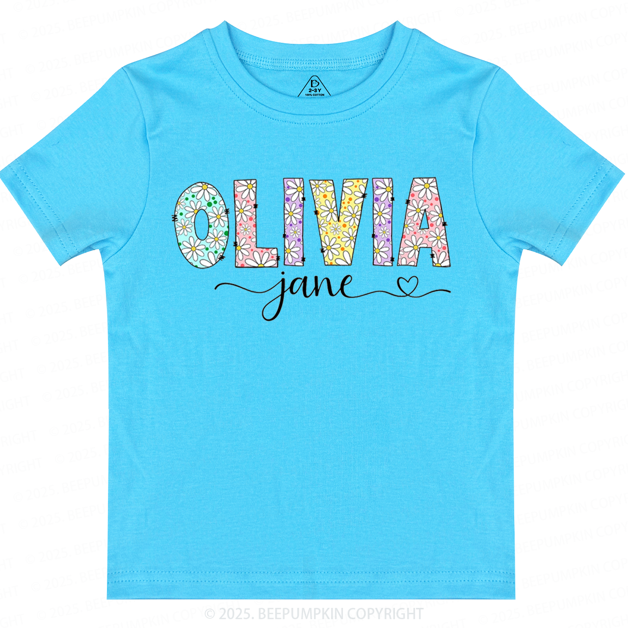Personalized Name With Daisies Toddler&Kid's Tees Beepumpkin