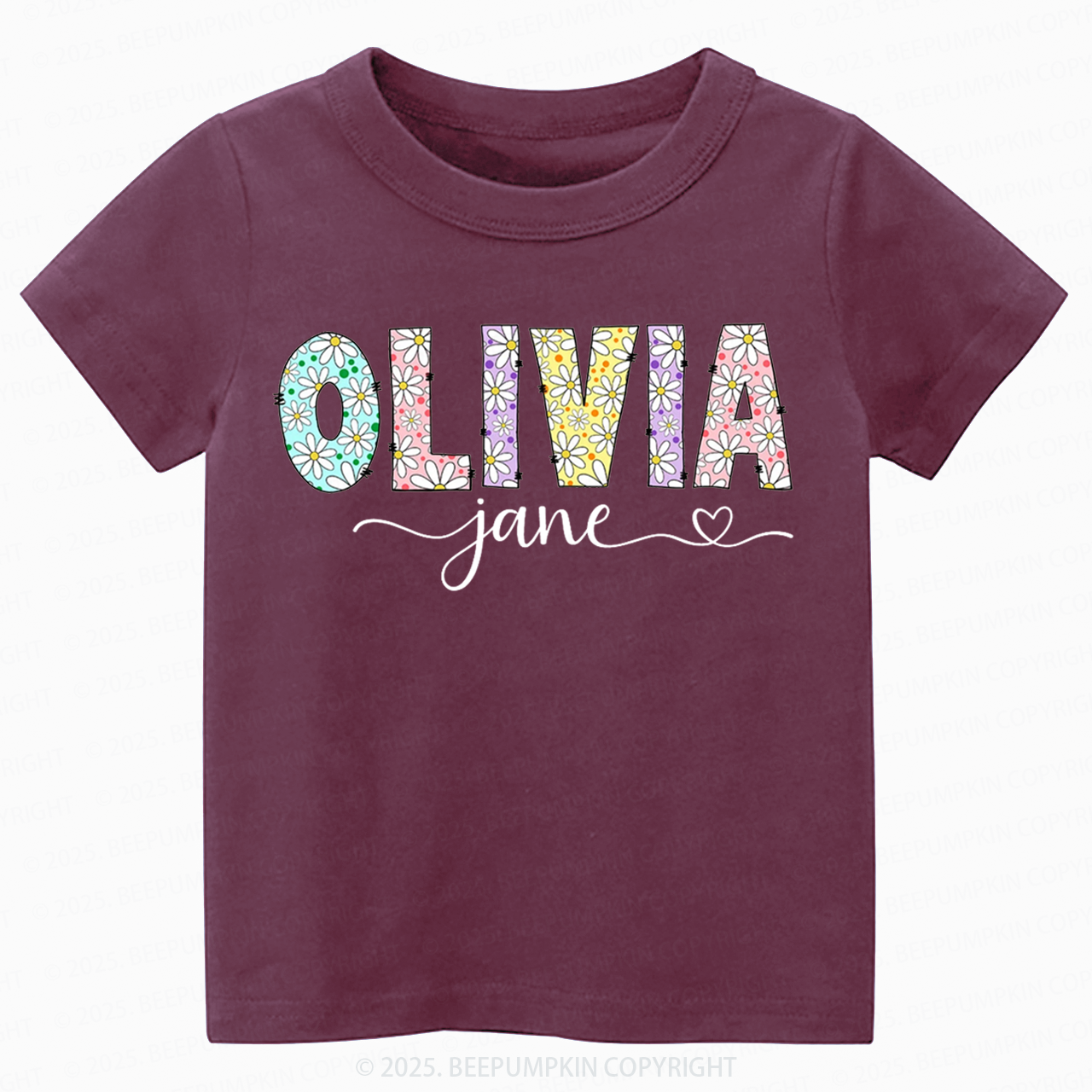 Personalized Name With Daisies Toddler&Kid's Tees Beepumpkin