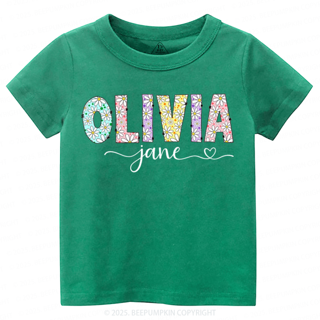 Personalized Name With Daisies Toddler&Kid's Tees Beepumpkin