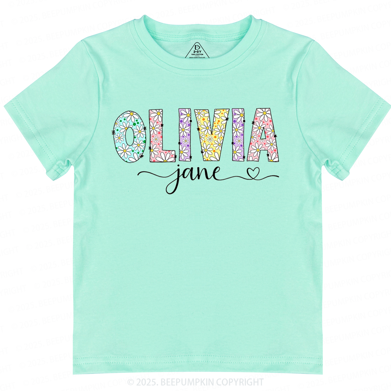 Personalized Name With Daisies Toddler&Kid's Tees Beepumpkin