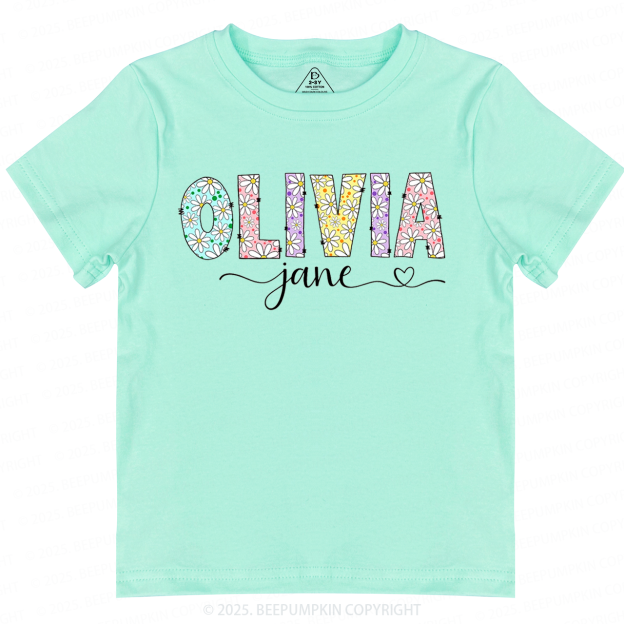 Personalized Name With Daisies Toddler&Kid's Tees Beepumpkin