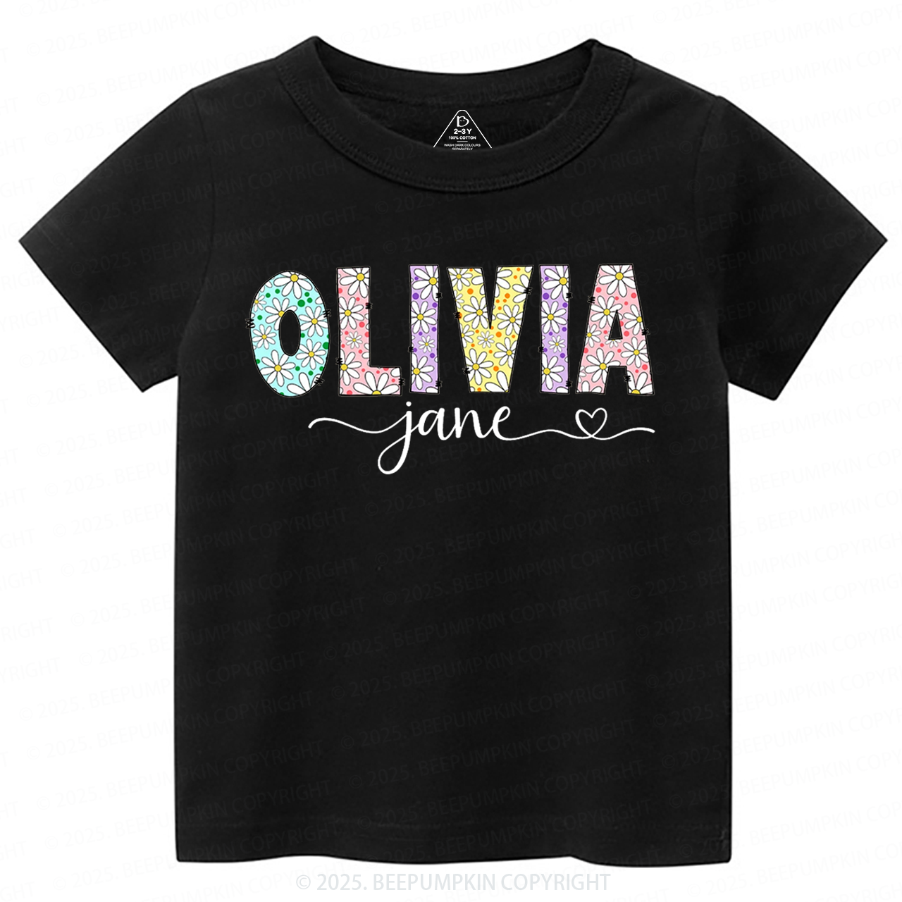 Personalized Name With Daisies Toddler&Kid's Tees Beepumpkin